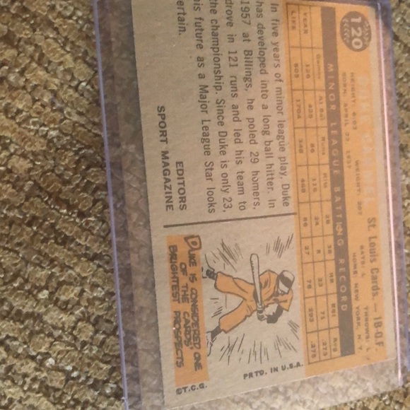 1960 Topps Duke Carmel baseball card - Picture 2 of 2